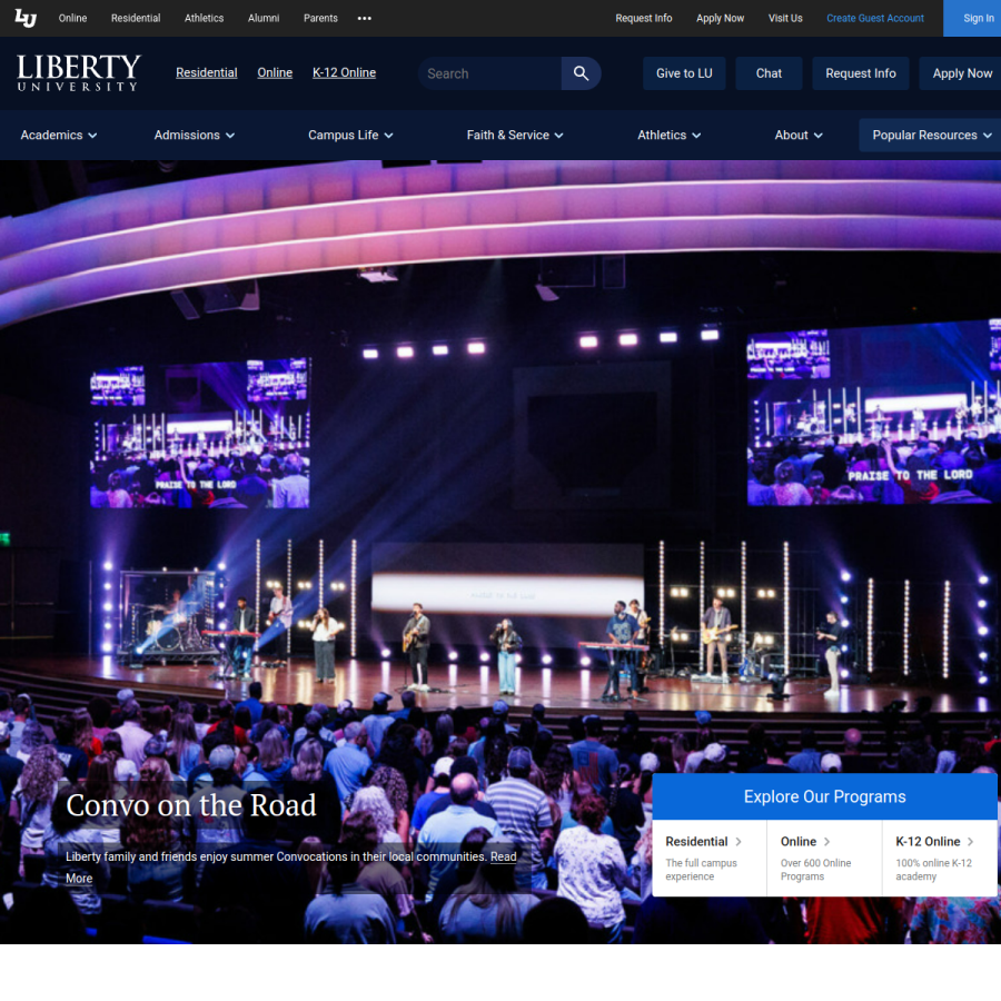 liberty.edu homepage screenshot