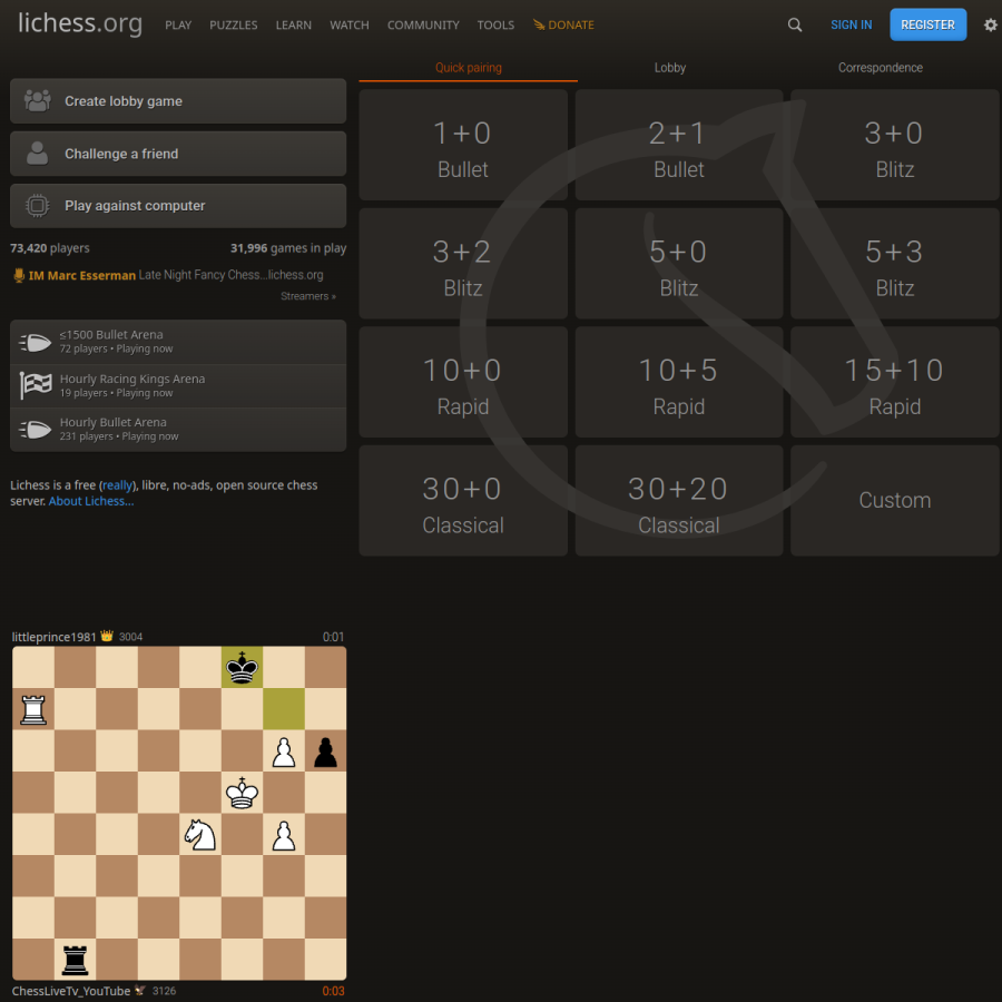lichess.org homepage screenshot