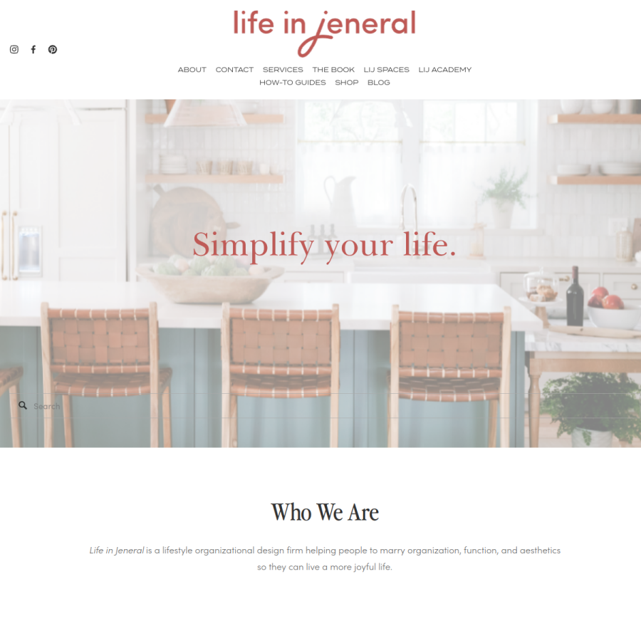 lifeinjeneral.com homepage screenshot