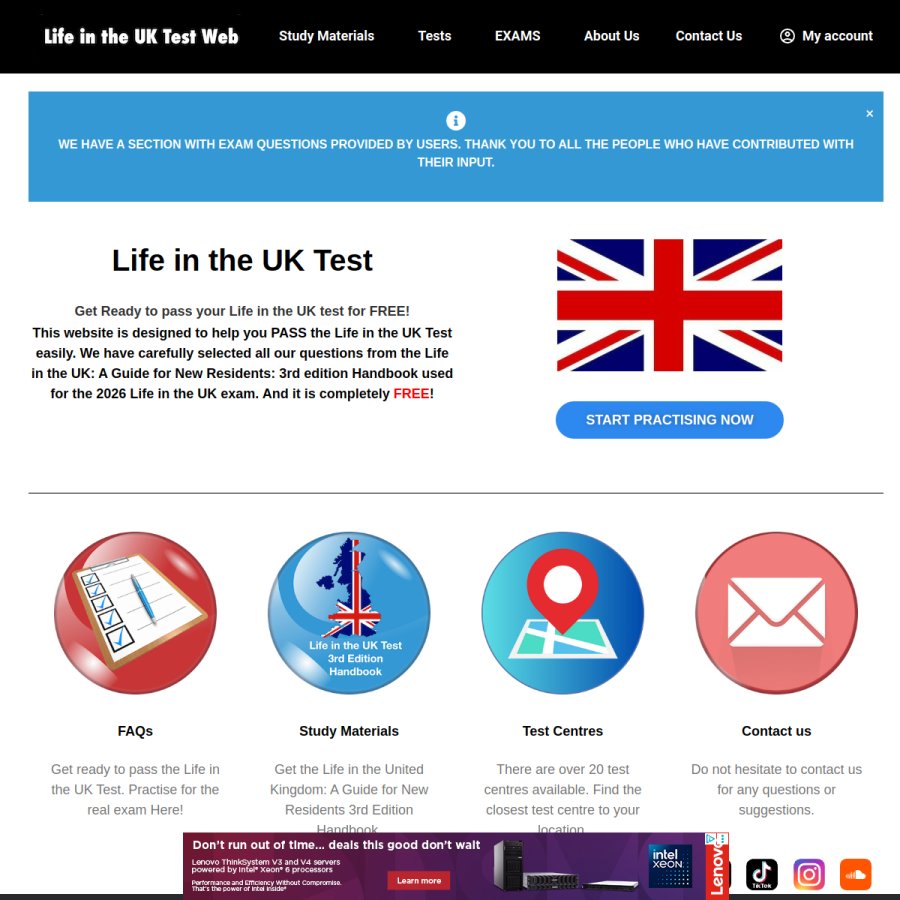 lifeintheuktestweb.co.uk homepage screenshot