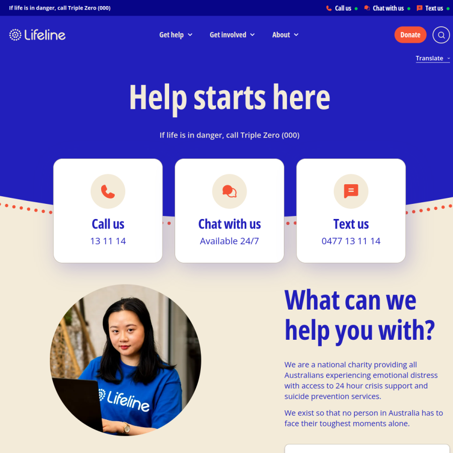 lifeline.org.au homepage screenshot