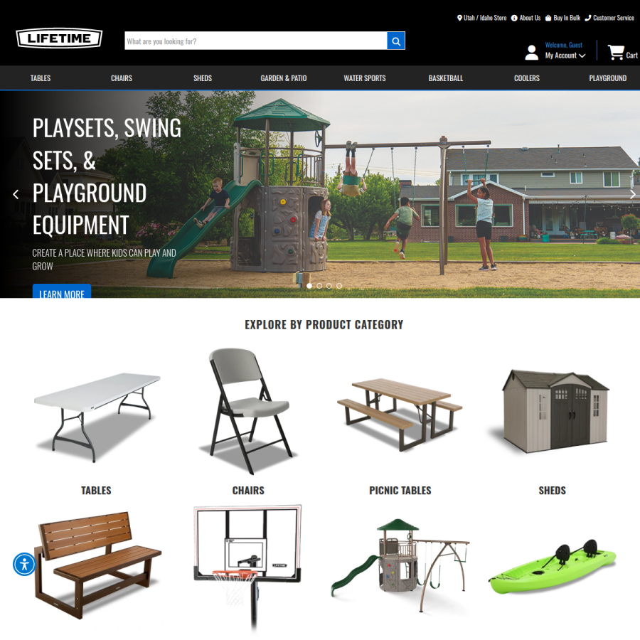 lifetime.com homepage screenshot