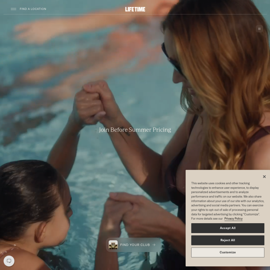 lifetime.life homepage screenshot
