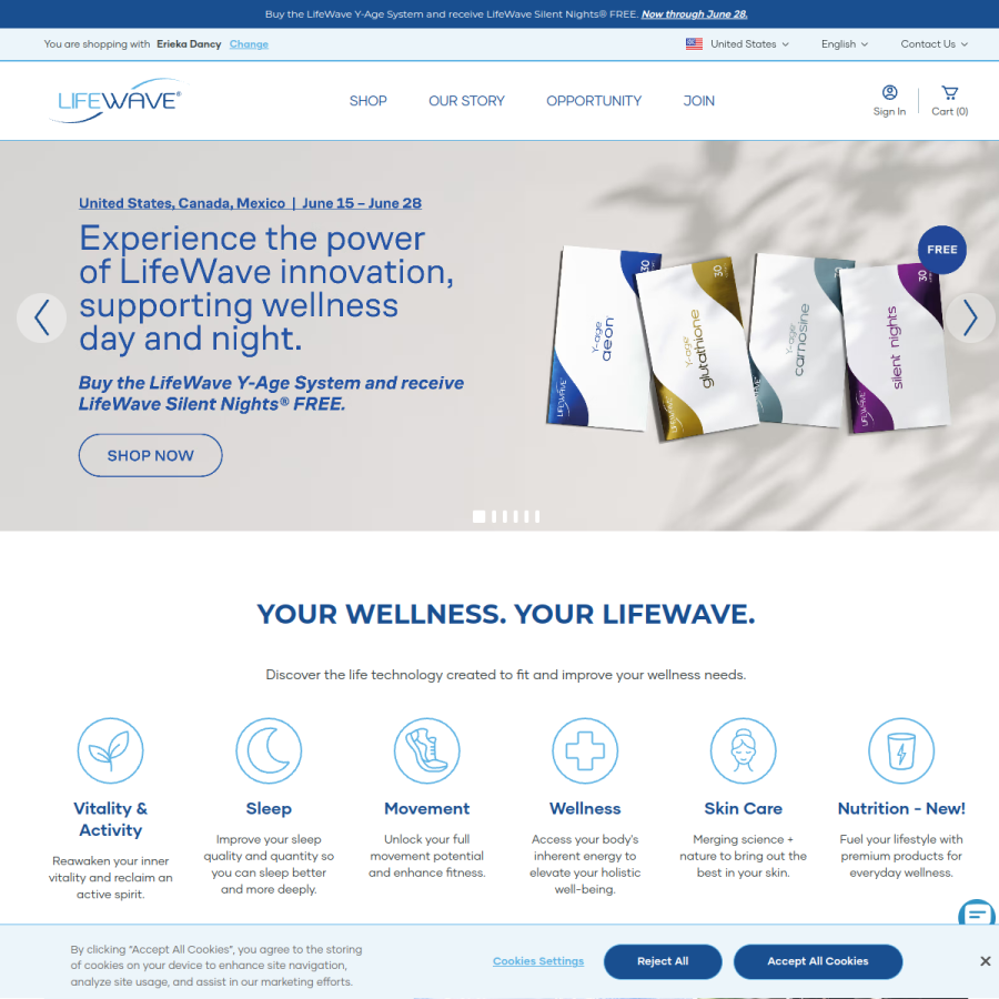 lifewave.com homepage screenshot