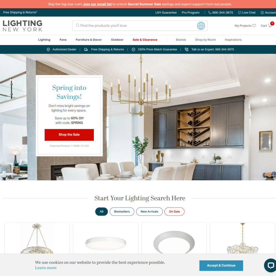 lightingnewyork.com homepage screenshot