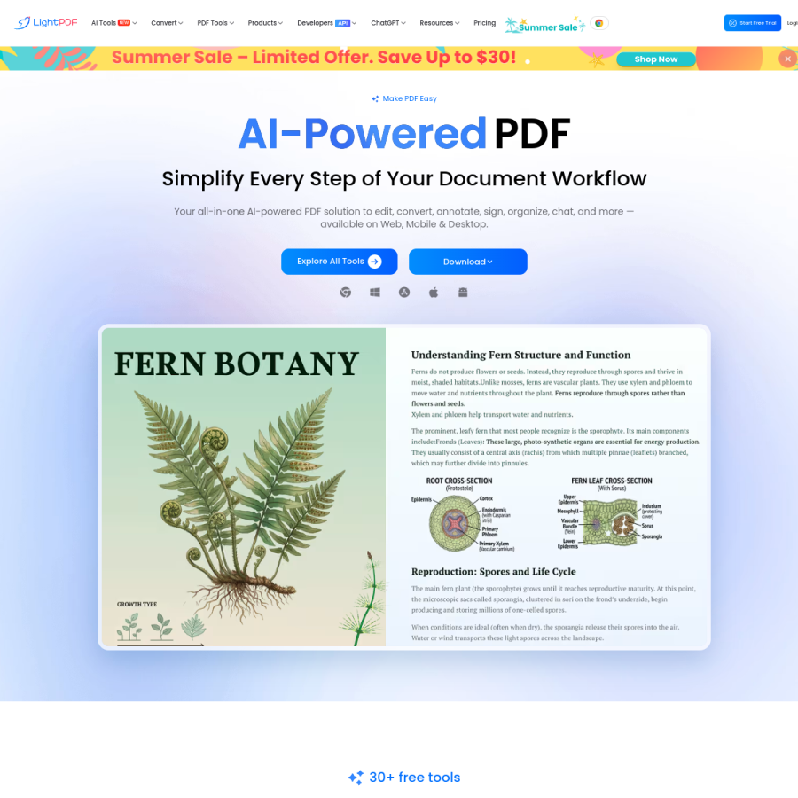 lightpdf.com homepage screenshot