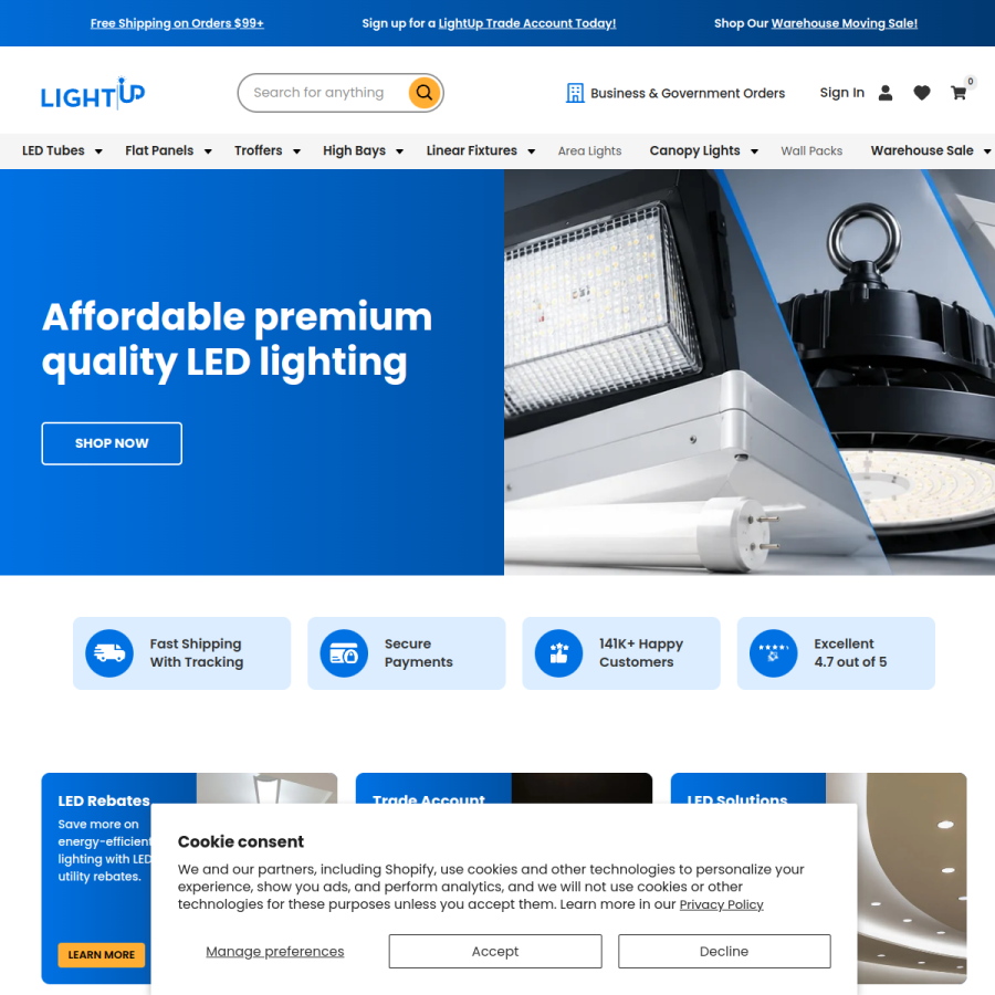 lightup.com homepage screenshot