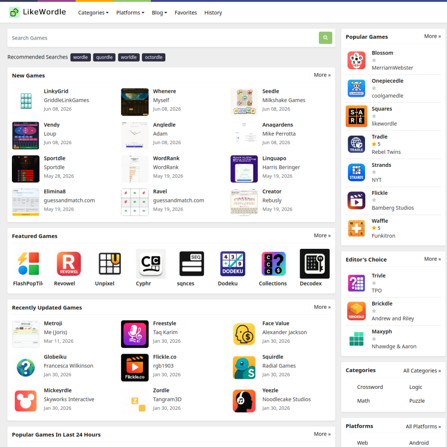 likewordle.com homepage screenshot
