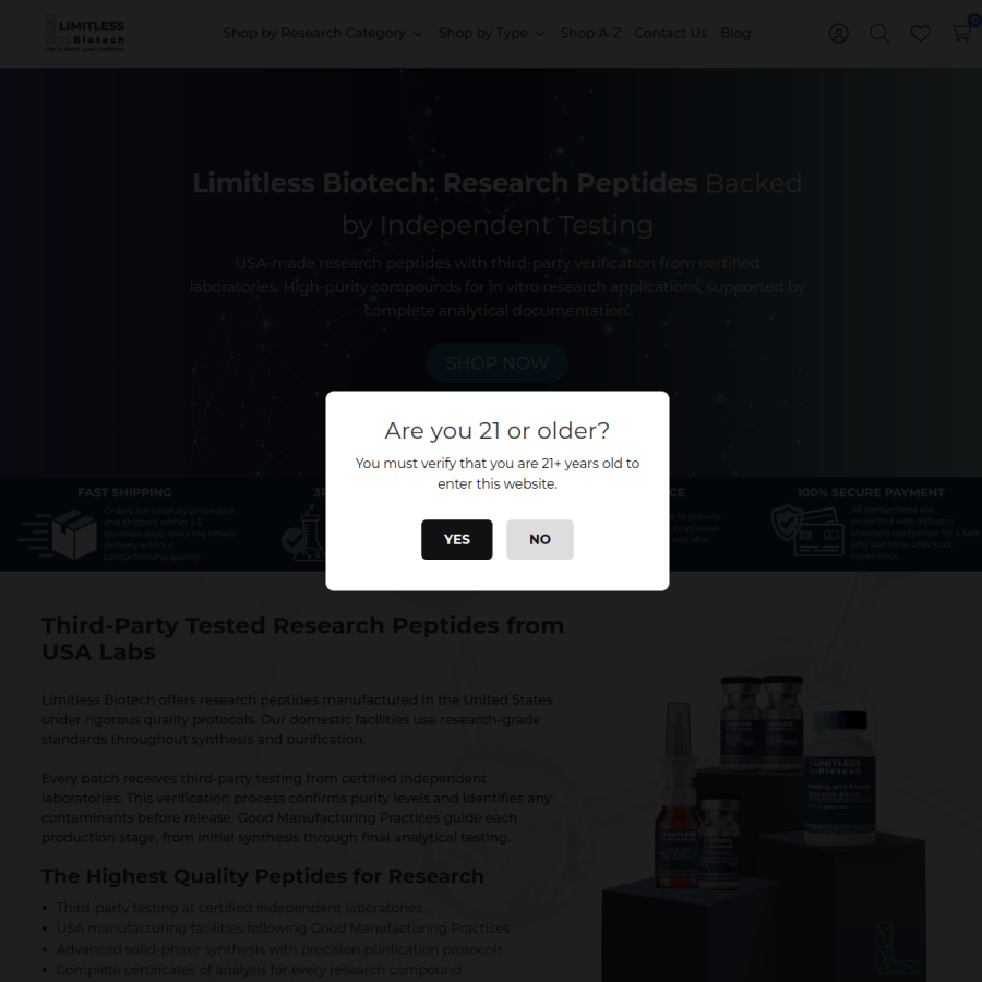 limitlesslifenootropics.com homepage screenshot