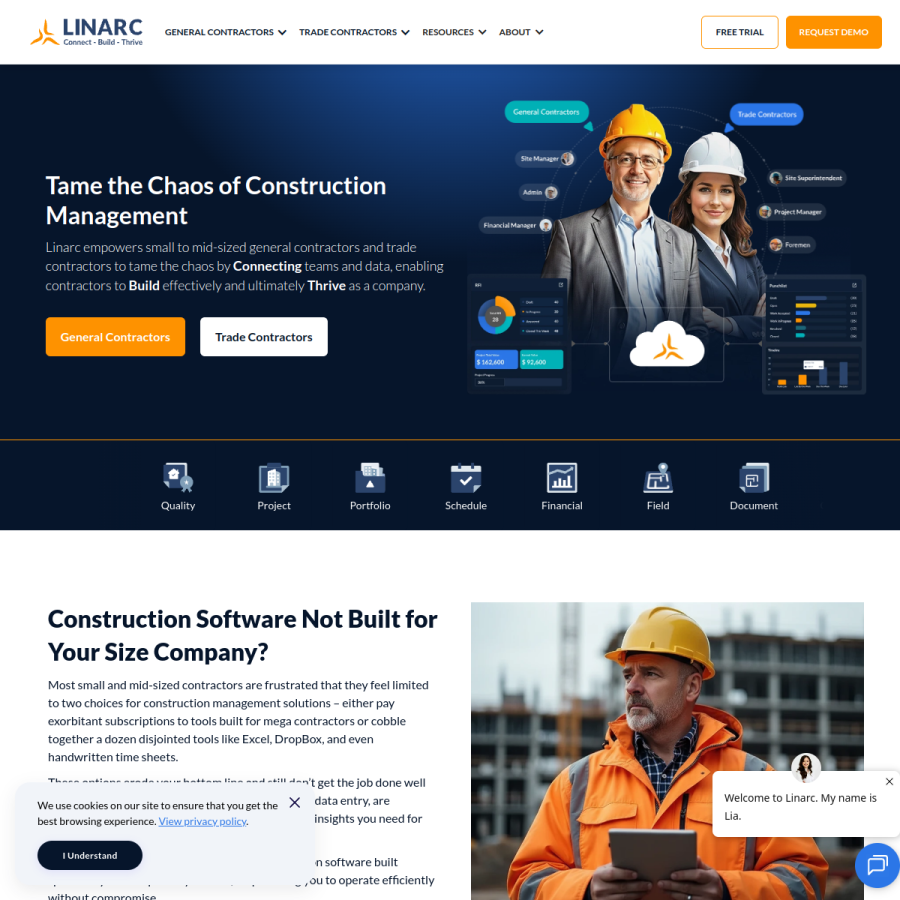 linarc.com homepage screenshot
