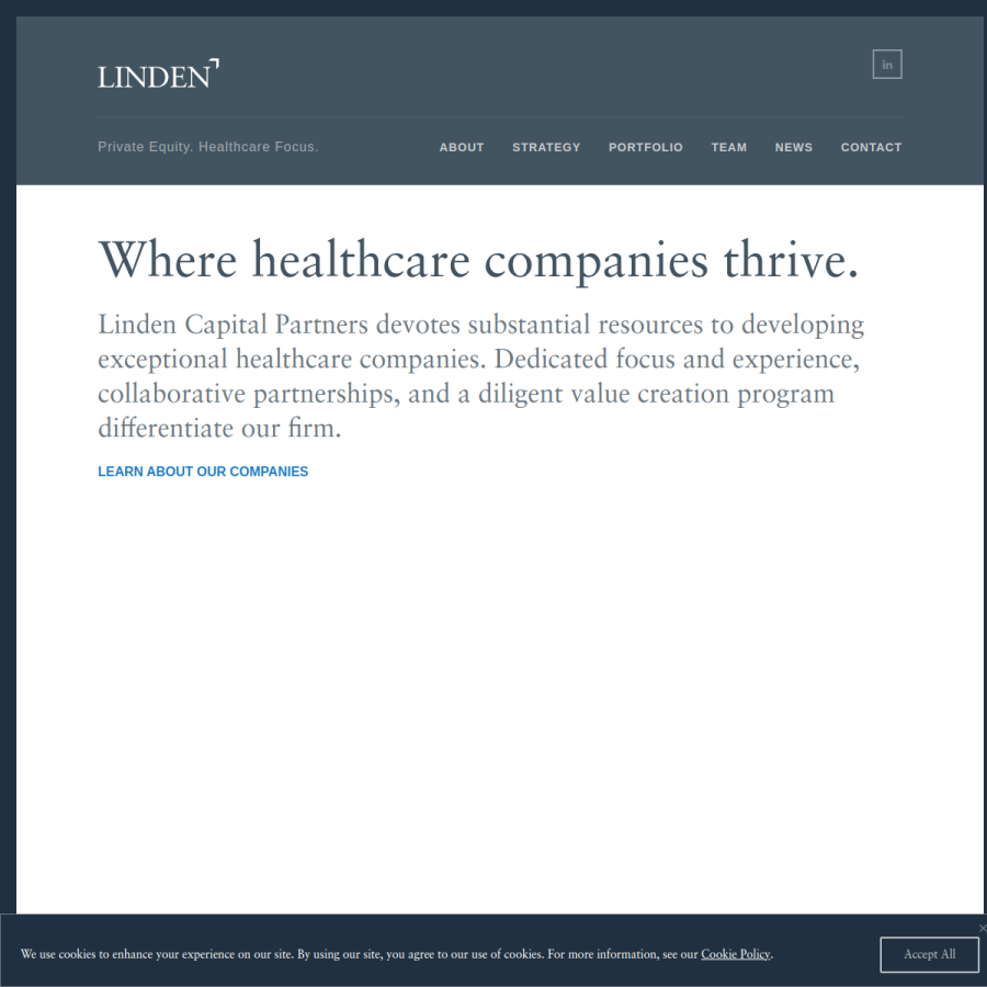 linden.com homepage screenshot