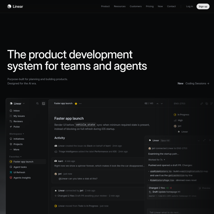 linear.app homepage screenshot
