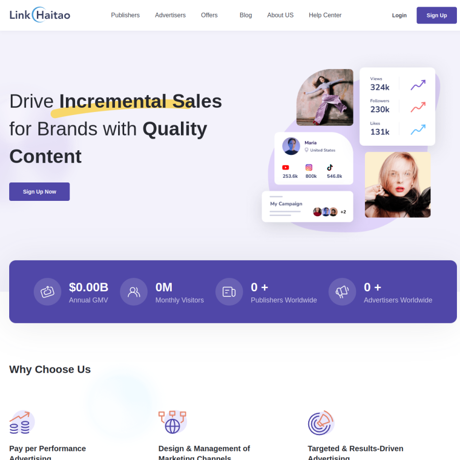 linkhaitao.com homepage screenshot