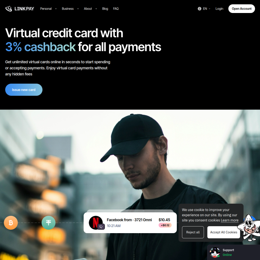 linkpay.io homepage screenshot