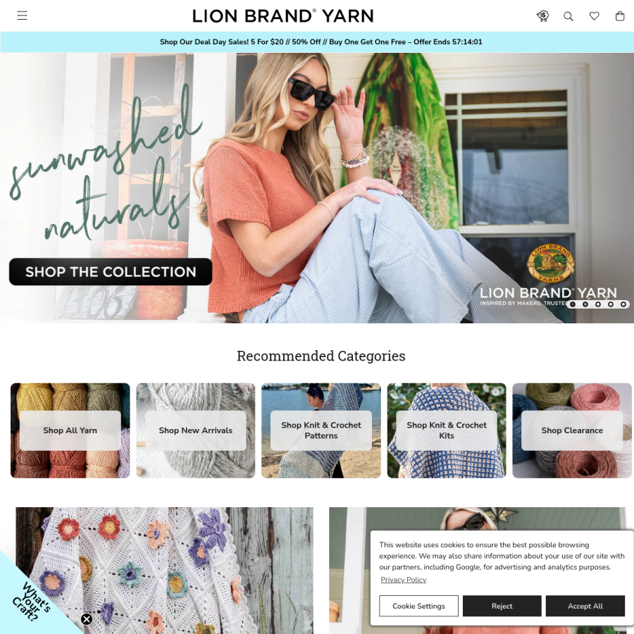 lionbrand.com homepage screenshot