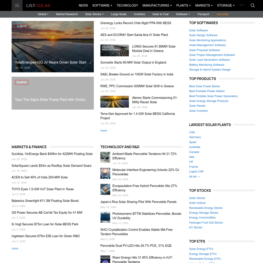 list.solar homepage screenshot