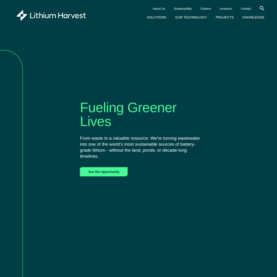 lithiumharvest.com homepage screenshot