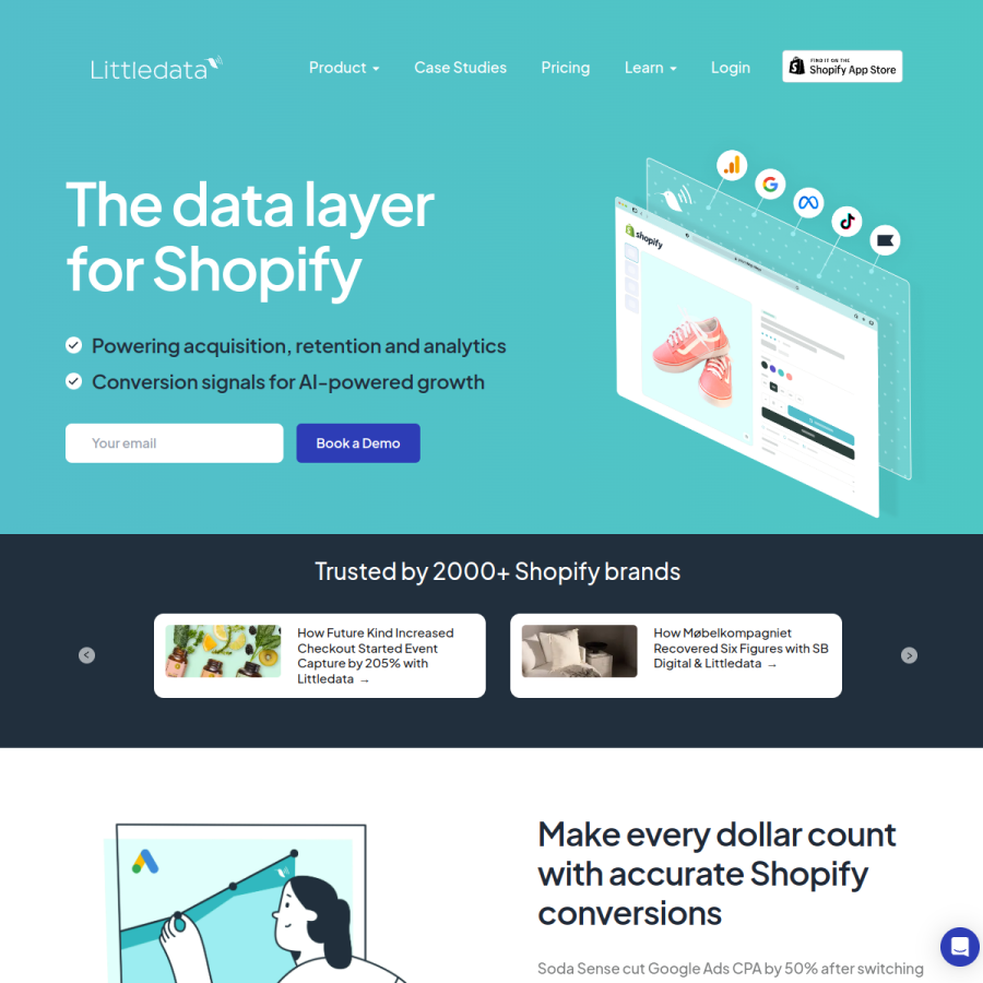 littledata.io homepage screenshot