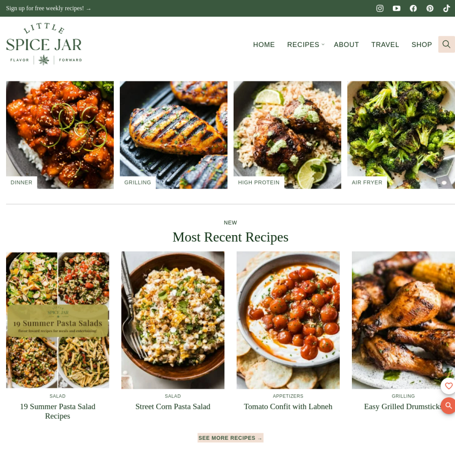 littlespicejar.com homepage screenshot