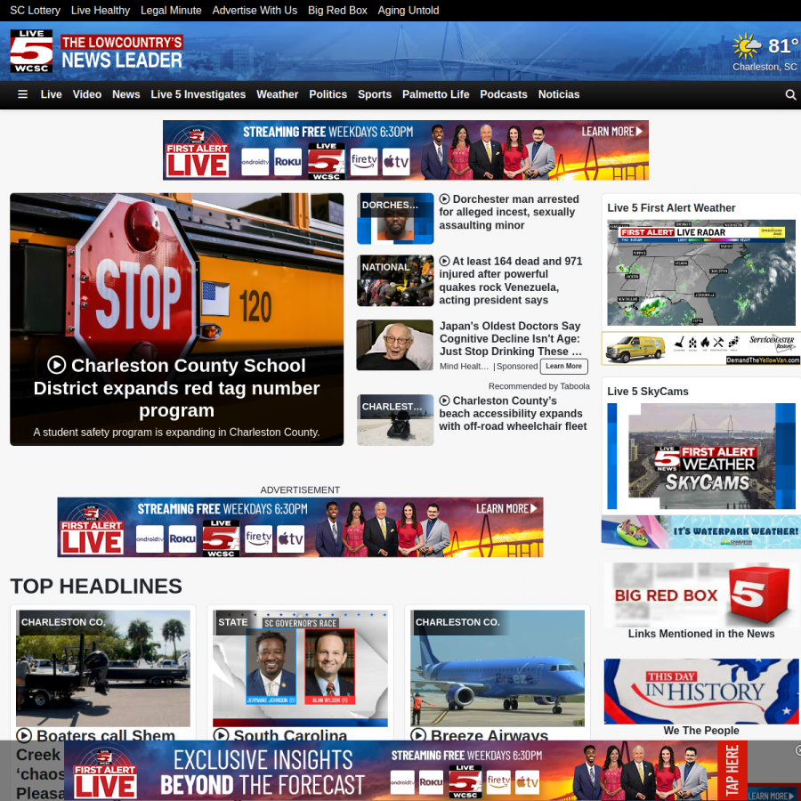 live5news.com homepage screenshot