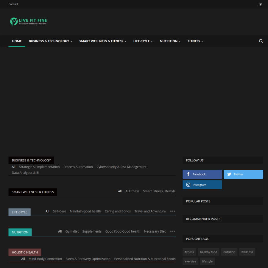 livefitfine.com homepage screenshot