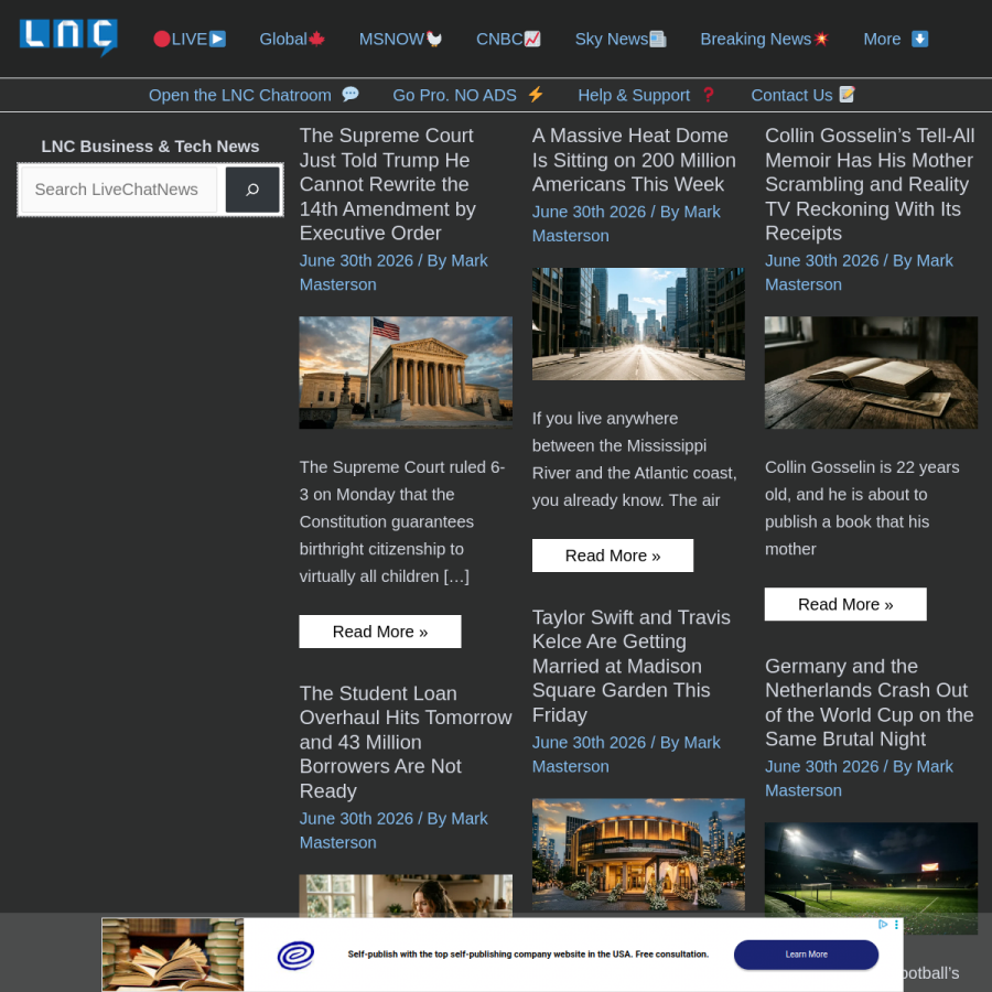 livenewschat.eu homepage screenshot
