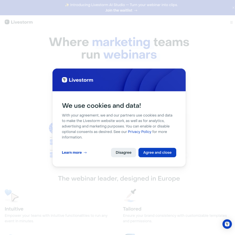 livestorm.co homepage screenshot