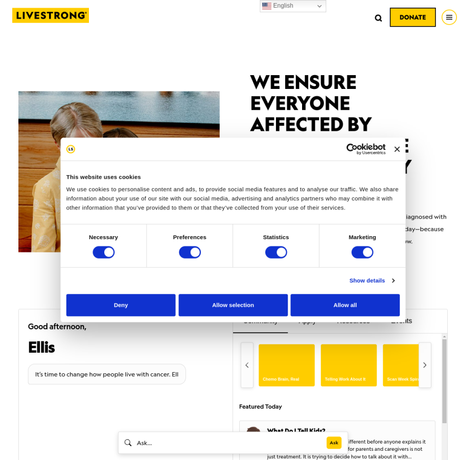 livestrong.com homepage screenshot