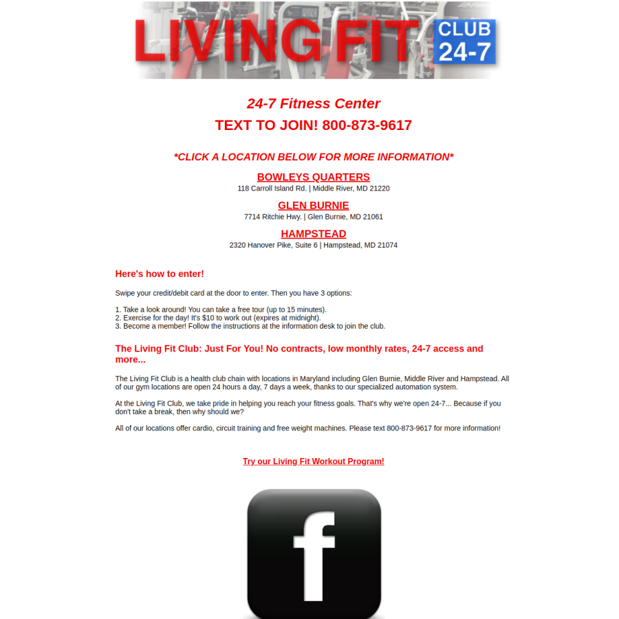 livingfitclub.com homepage screenshot