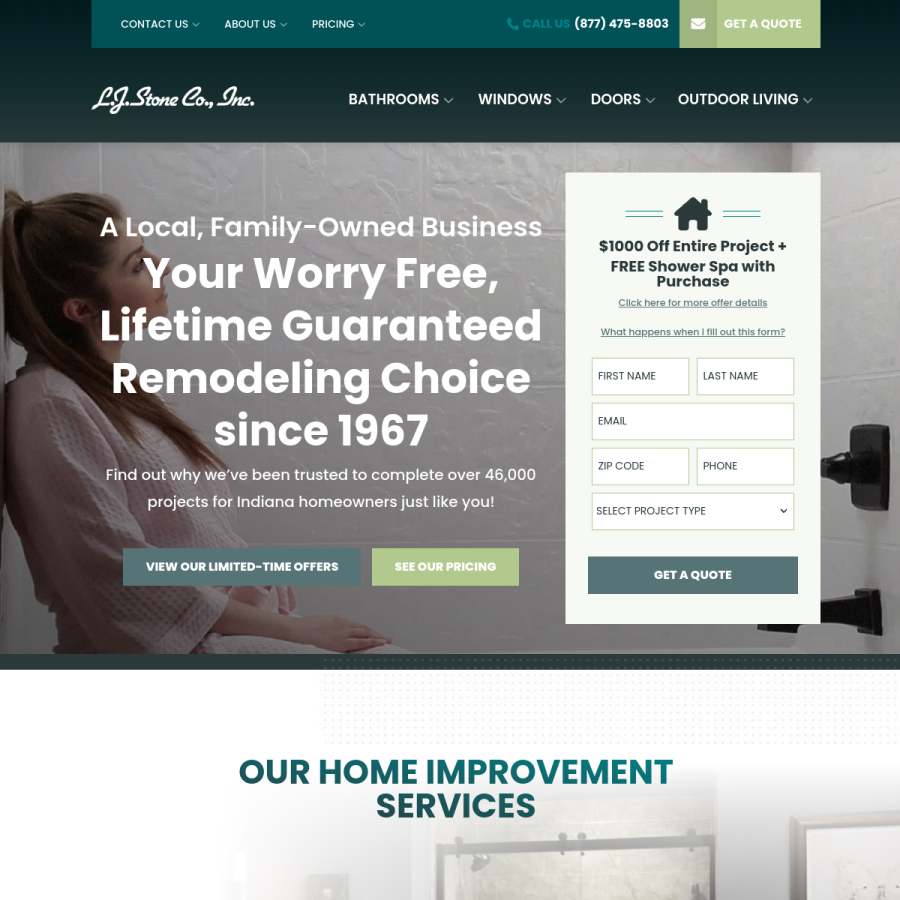 ljstone.com homepage screenshot