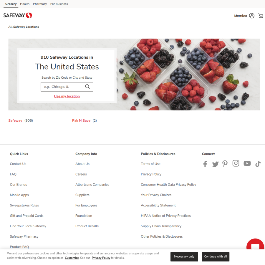 local.safeway.com homepage screenshot