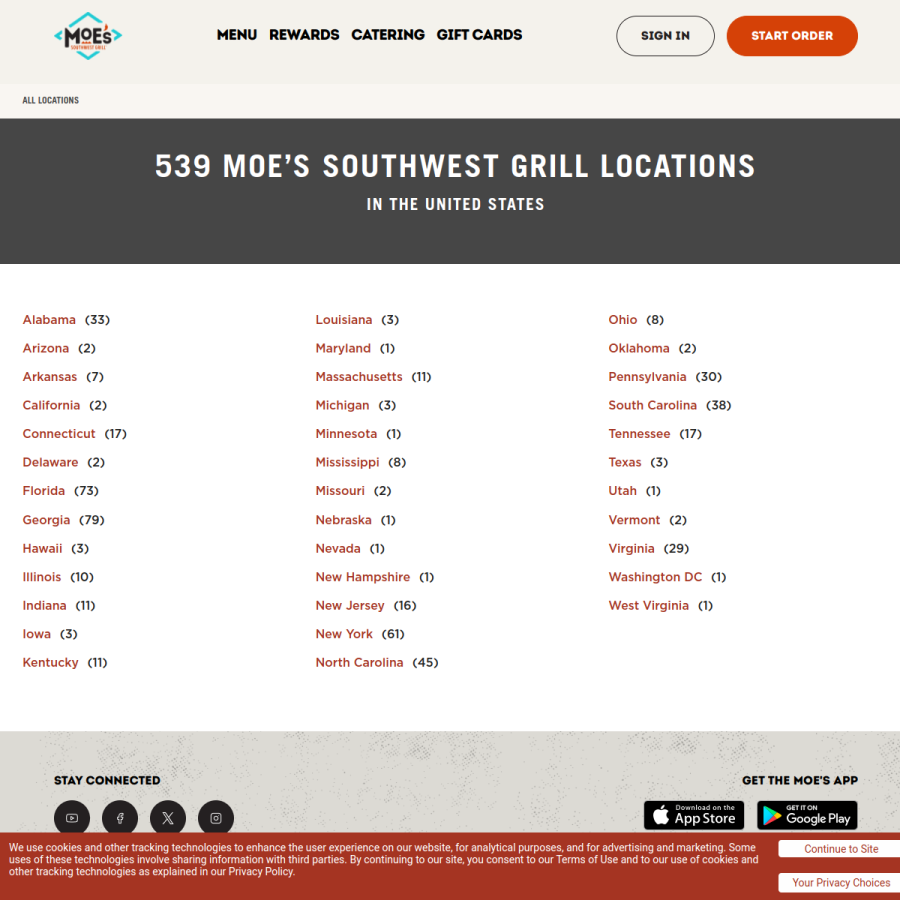 locations.moes.com homepage screenshot
