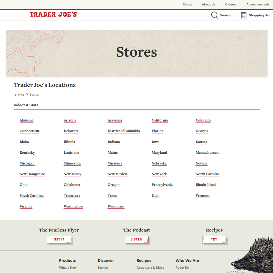 locations.traderjoes.com homepage screenshot