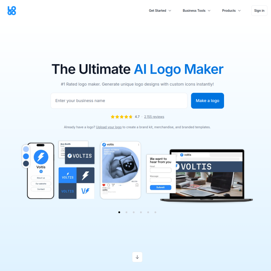 logo.com homepage screenshot