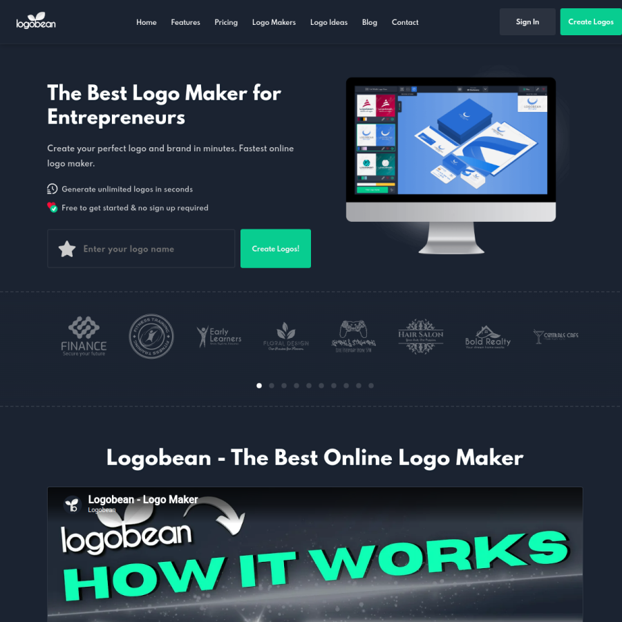 logobean.com homepage screenshot