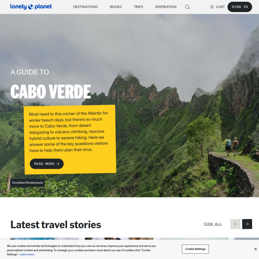 lonelyplanet.com homepage screenshot