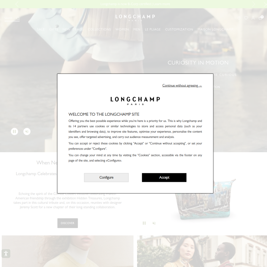 longchamp.com homepage screenshot