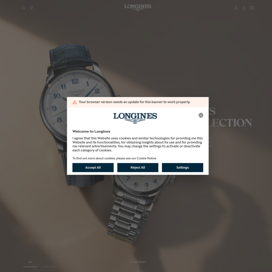 longines.com homepage screenshot
