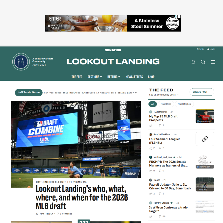 lookoutlanding.com homepage screenshot