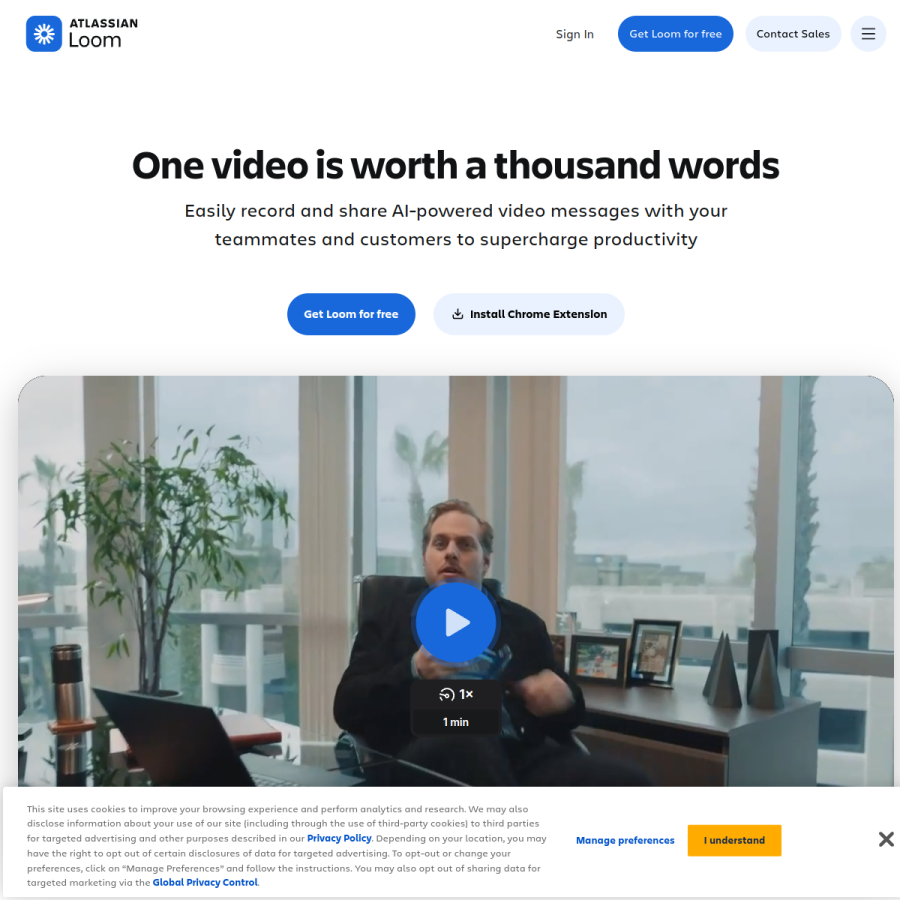 loom.com homepage screenshot