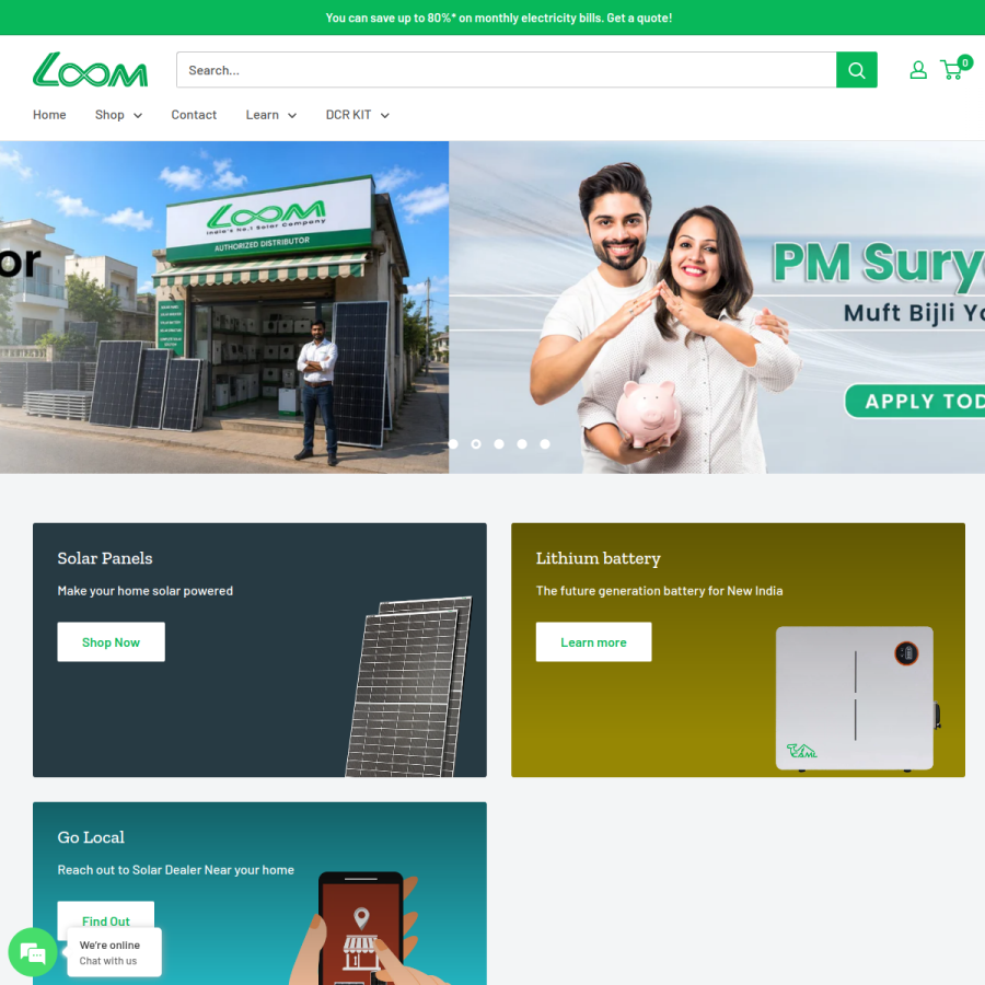 loomsolar.com homepage screenshot