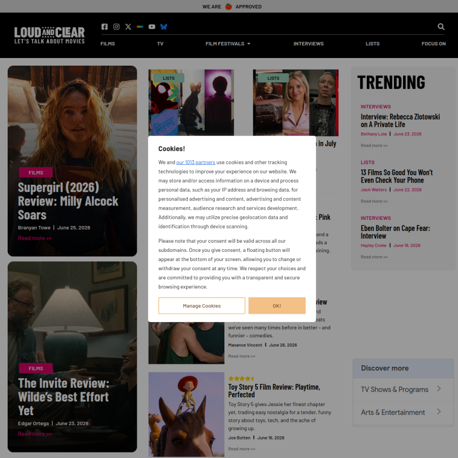 loudandclearreviews.com homepage screenshot