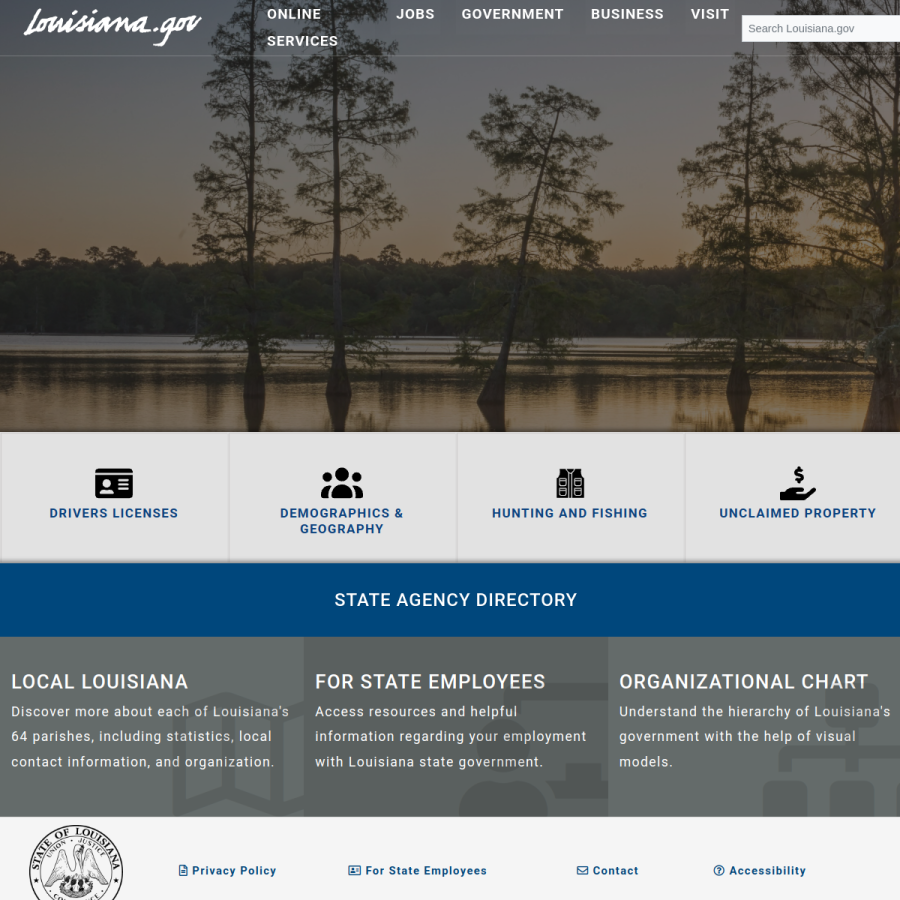 louisiana.gov homepage screenshot