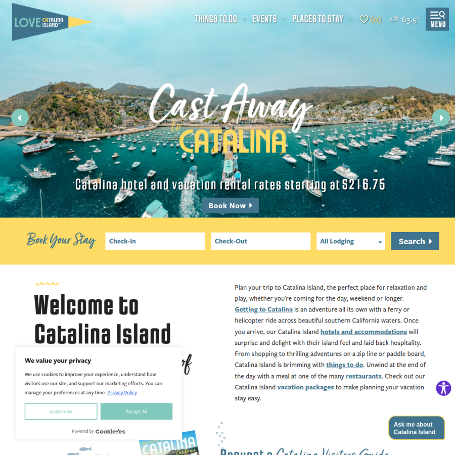 lovecatalina.com homepage screenshot
