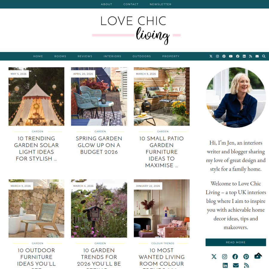 lovechicliving.co.uk homepage screenshot
