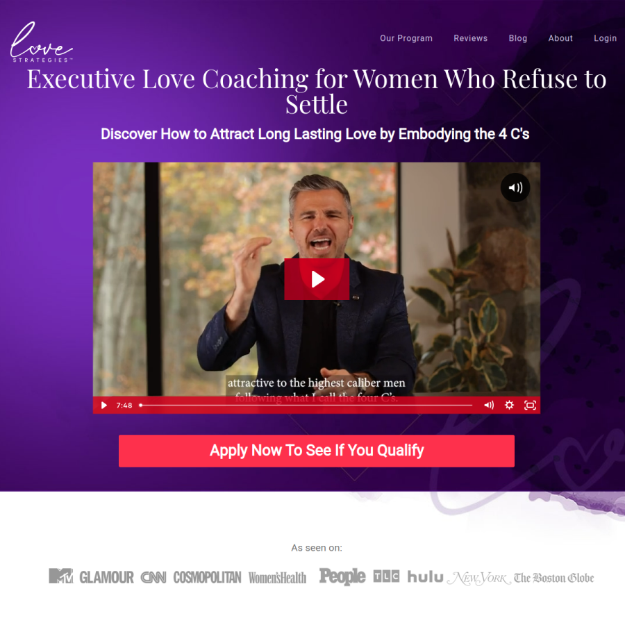 lovestrategies.com homepage screenshot
