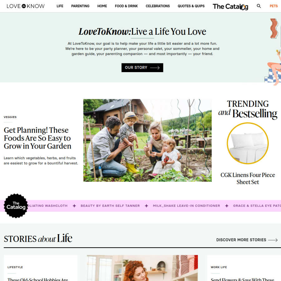 lovetoknow.com homepage screenshot