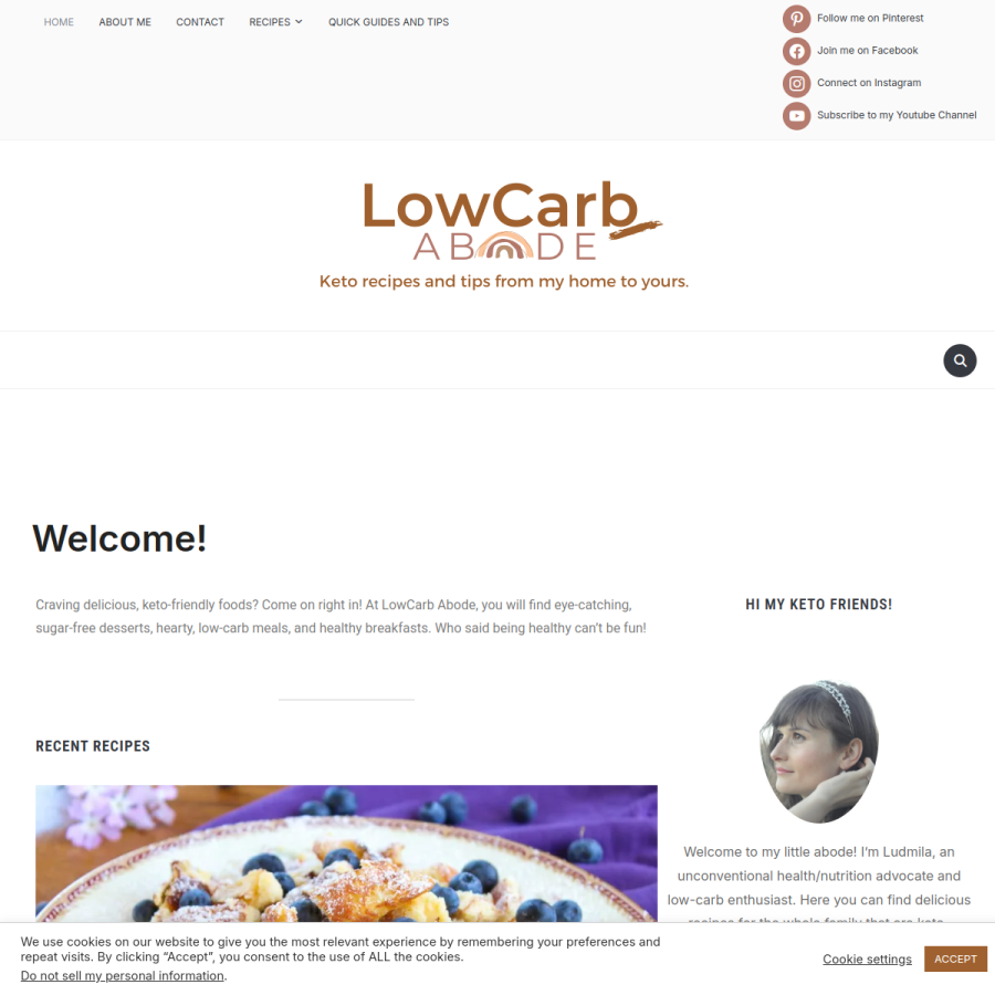 lowcarbabode.com homepage screenshot