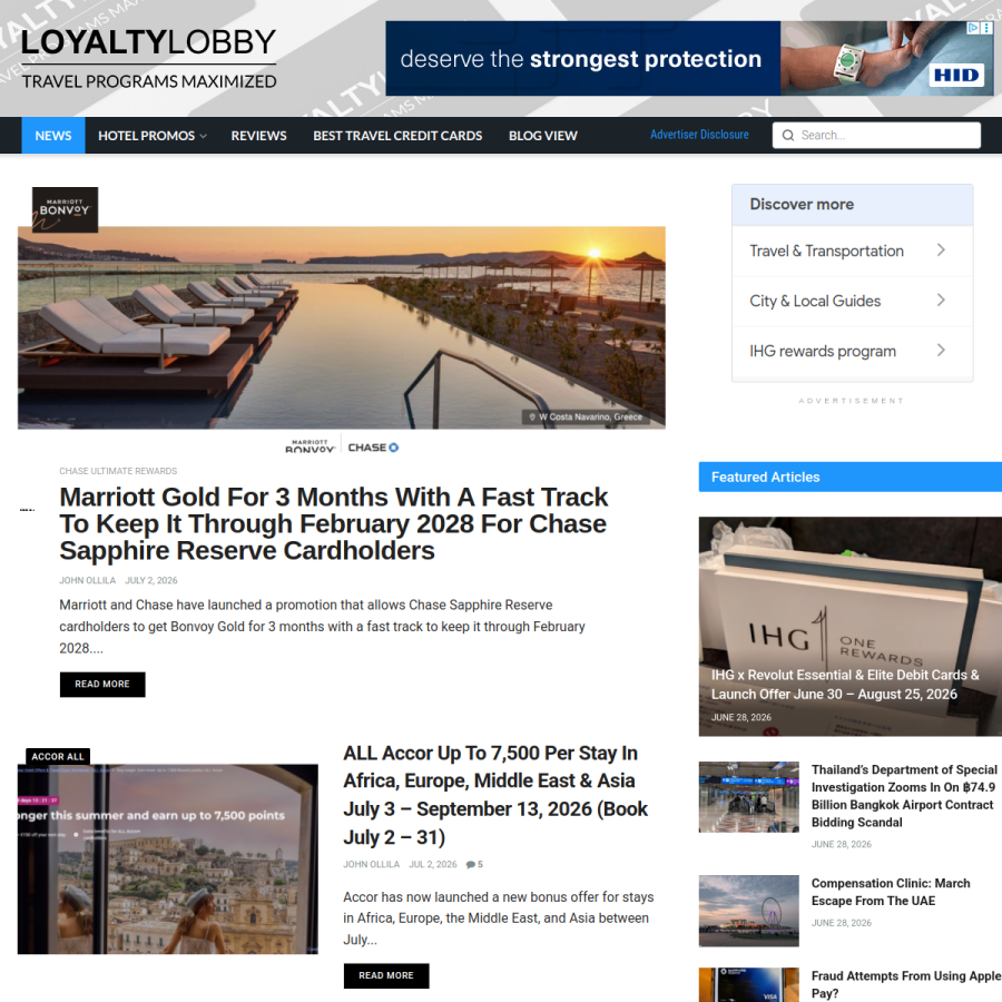 loyaltylobby.com homepage screenshot