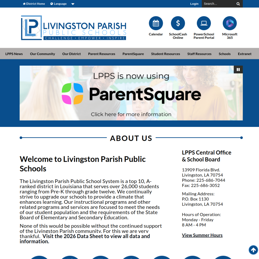 lpsb.org homepage screenshot